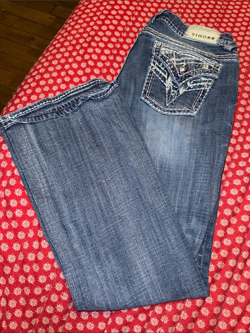 Vigoss Women's Boot Cut Jeans in Medium Blue Wash
